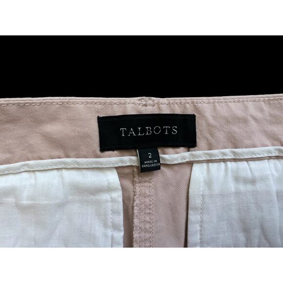 Talbots Pink Raw Hem Cropped Capri Pants Size 2 - Picture 7 of 7